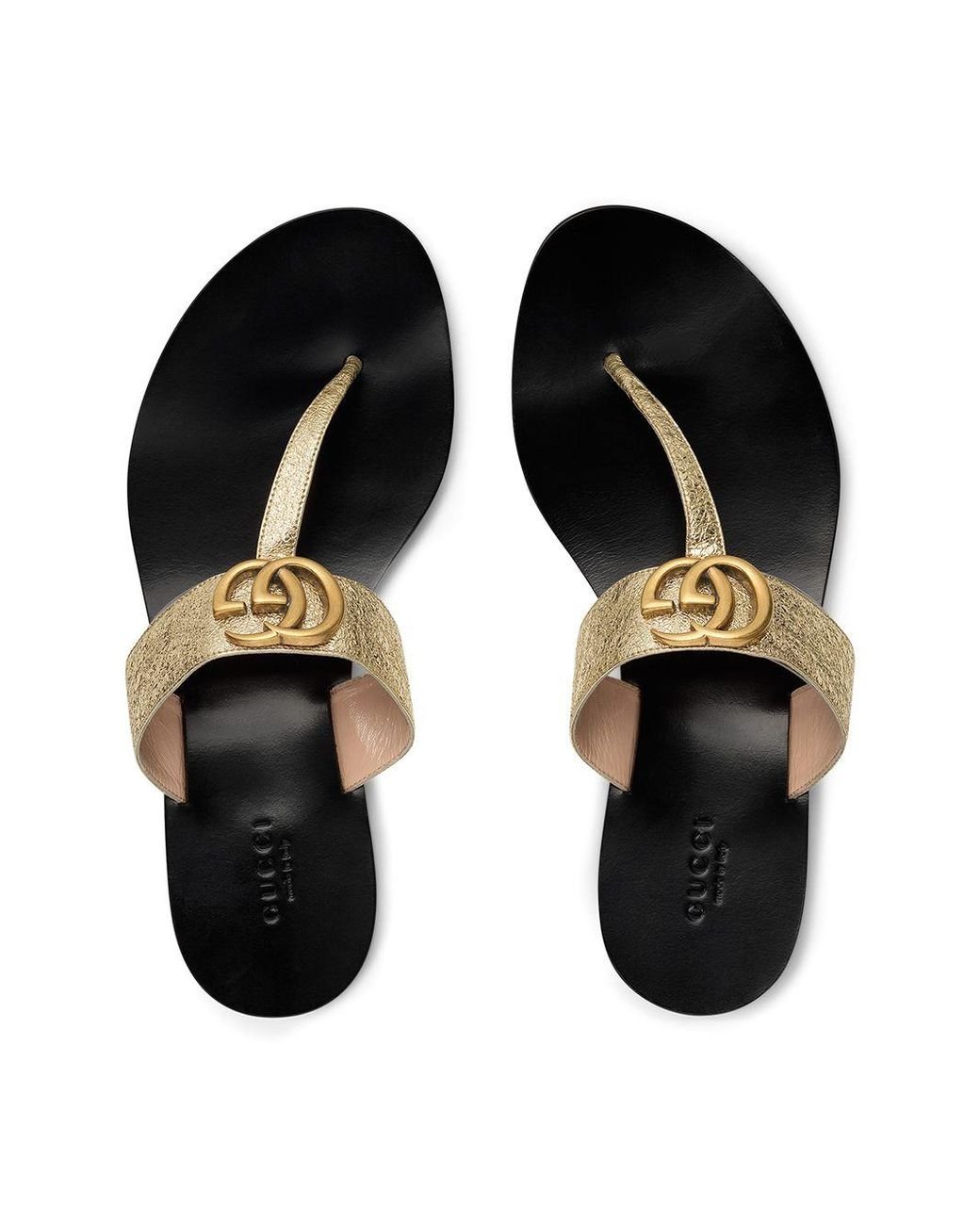 Gucci Leather Sandals in (Metallic) - 33% - Lyst