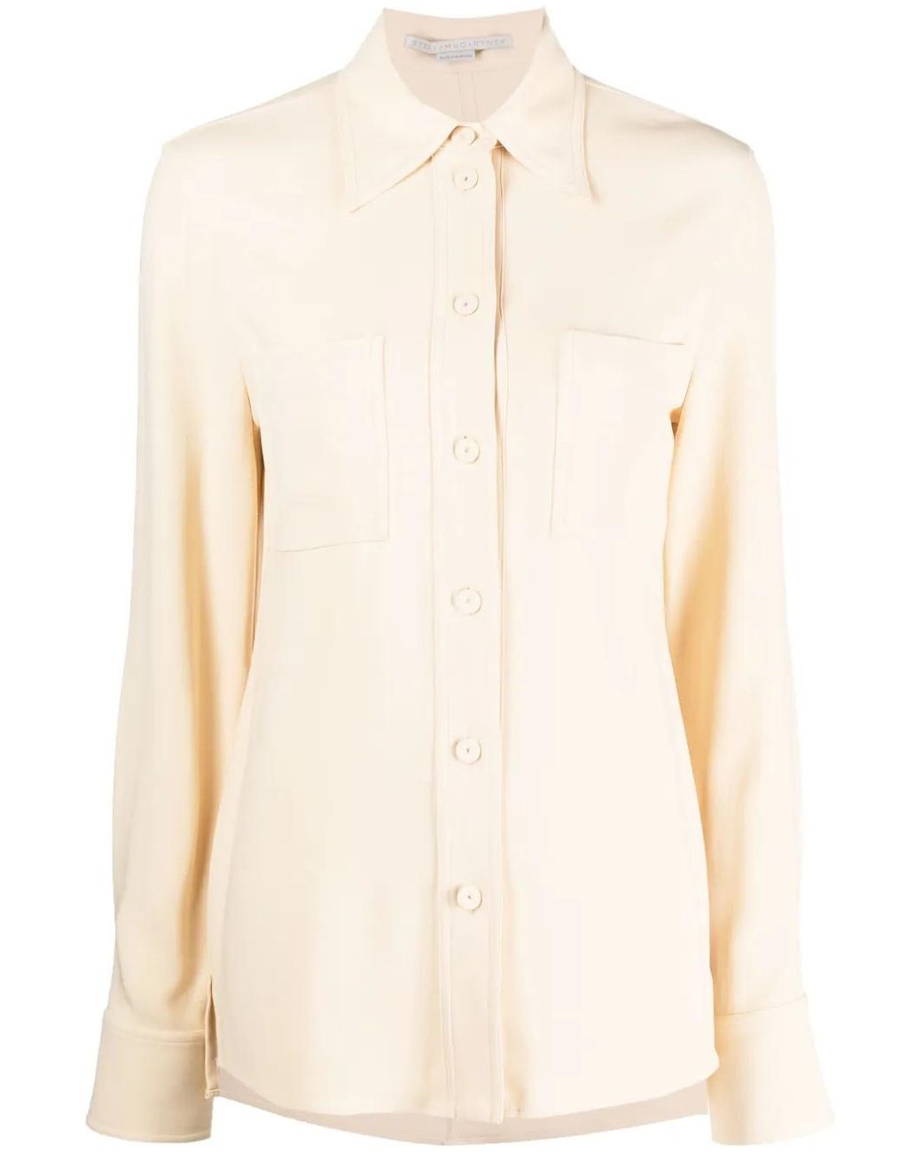 Stella McCartney Natural Pointed-Collar Button-Up Shirt