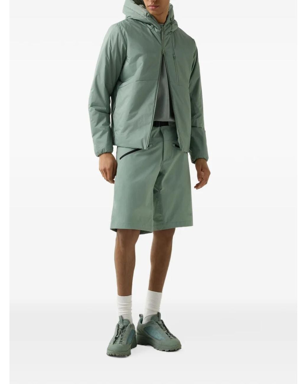 Bogner Fire + Ice Green Carter Belted Zip-Pocket Shorts for men