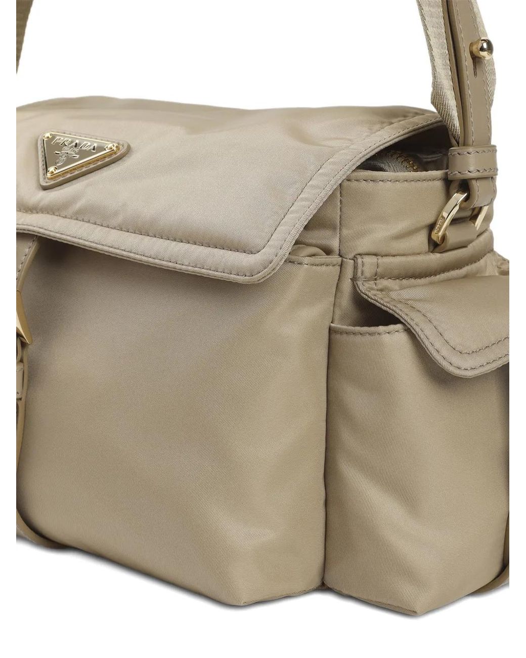 Prada Natural Buckle-Fastening Cross Body Bag