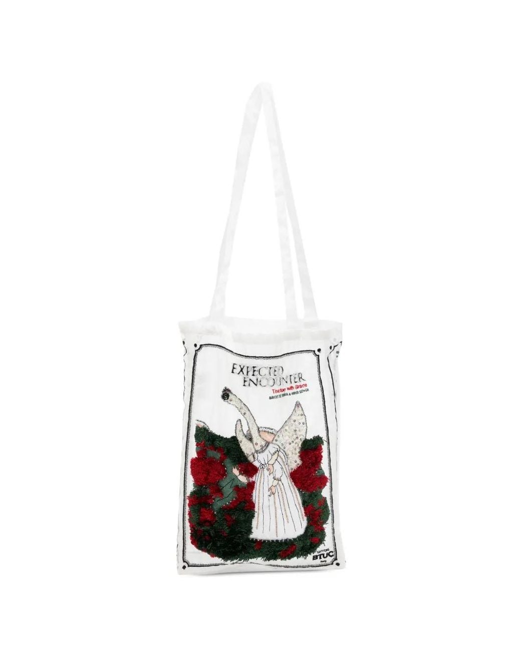 Undercover White Sequin-Embellished Embroidered Tote Bag
