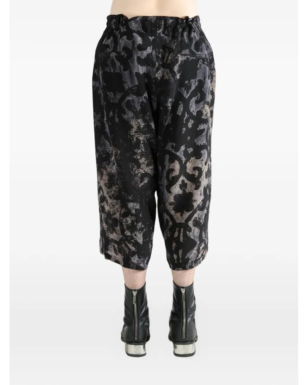 Yohji Yamamoto Gray Patterned Trousers for men