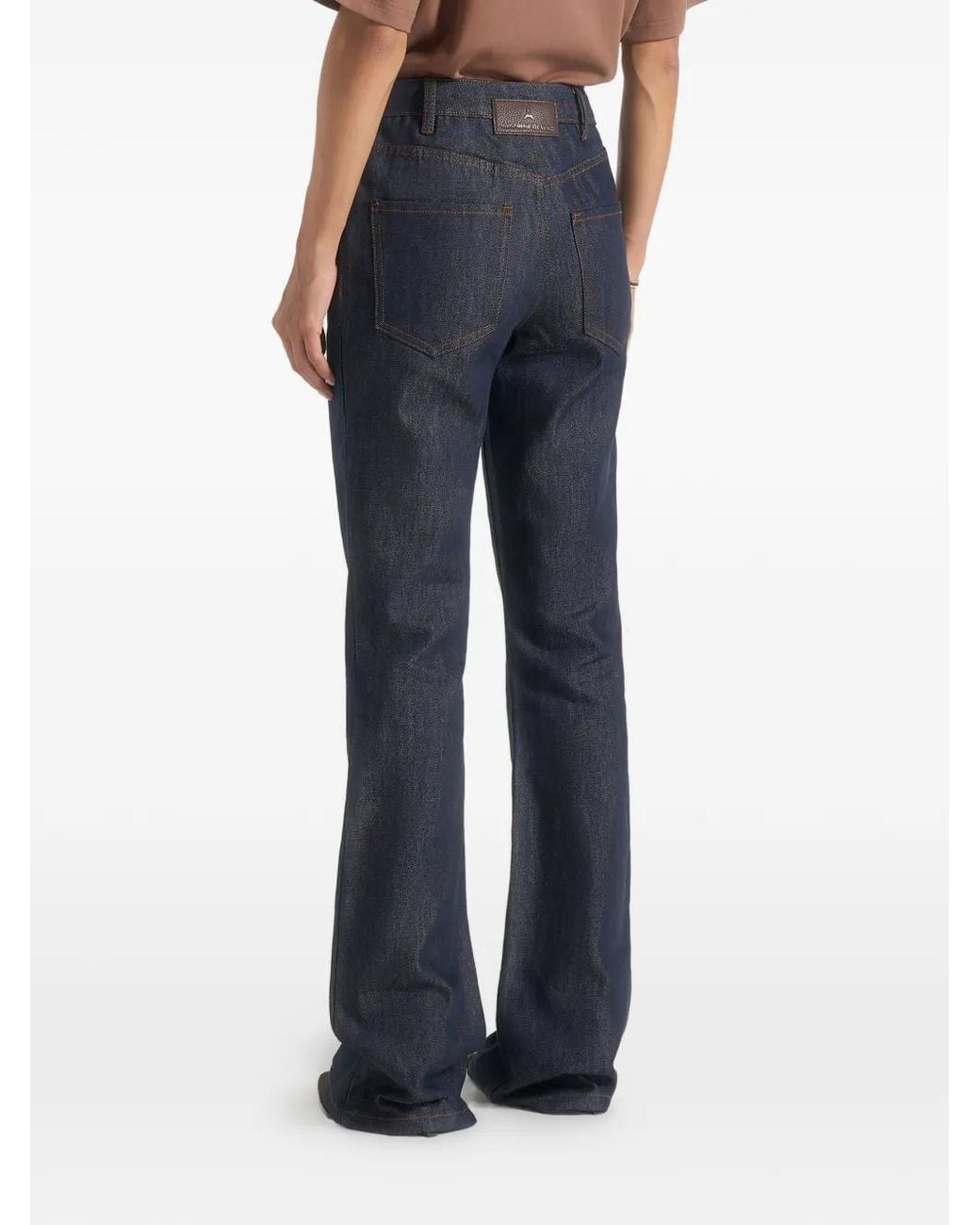 Manière De Voir Blue Abbie Stacked-Fit Flare Jeans