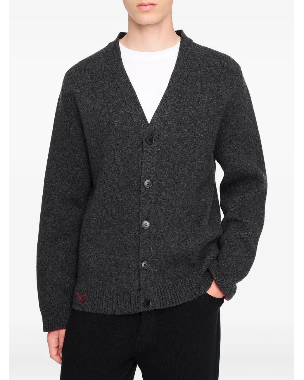 Barrie Gray Double-Faced Button-Up Cardigan for men