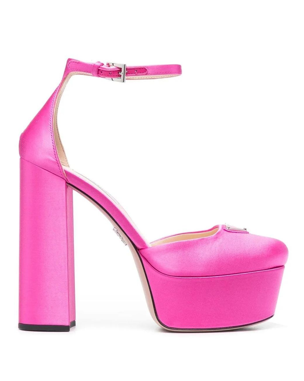 Prada Pink Logo-Plaque 135Mm Platform Pumps