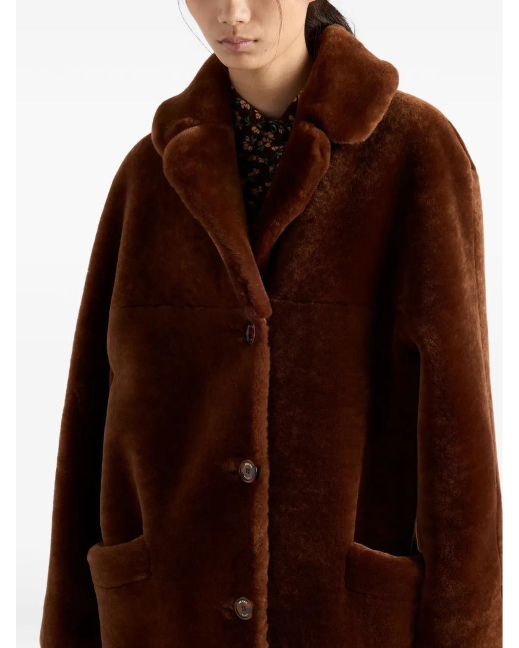 Prada Brown Shearling Coat