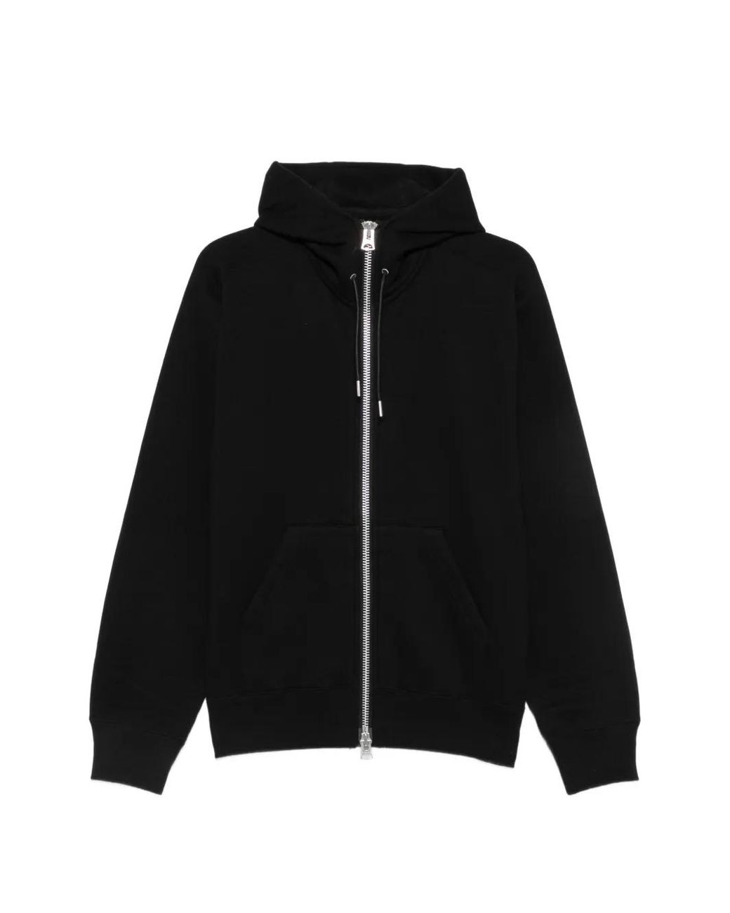Sacai Black Zip-Up Drawstring Hoodie for men