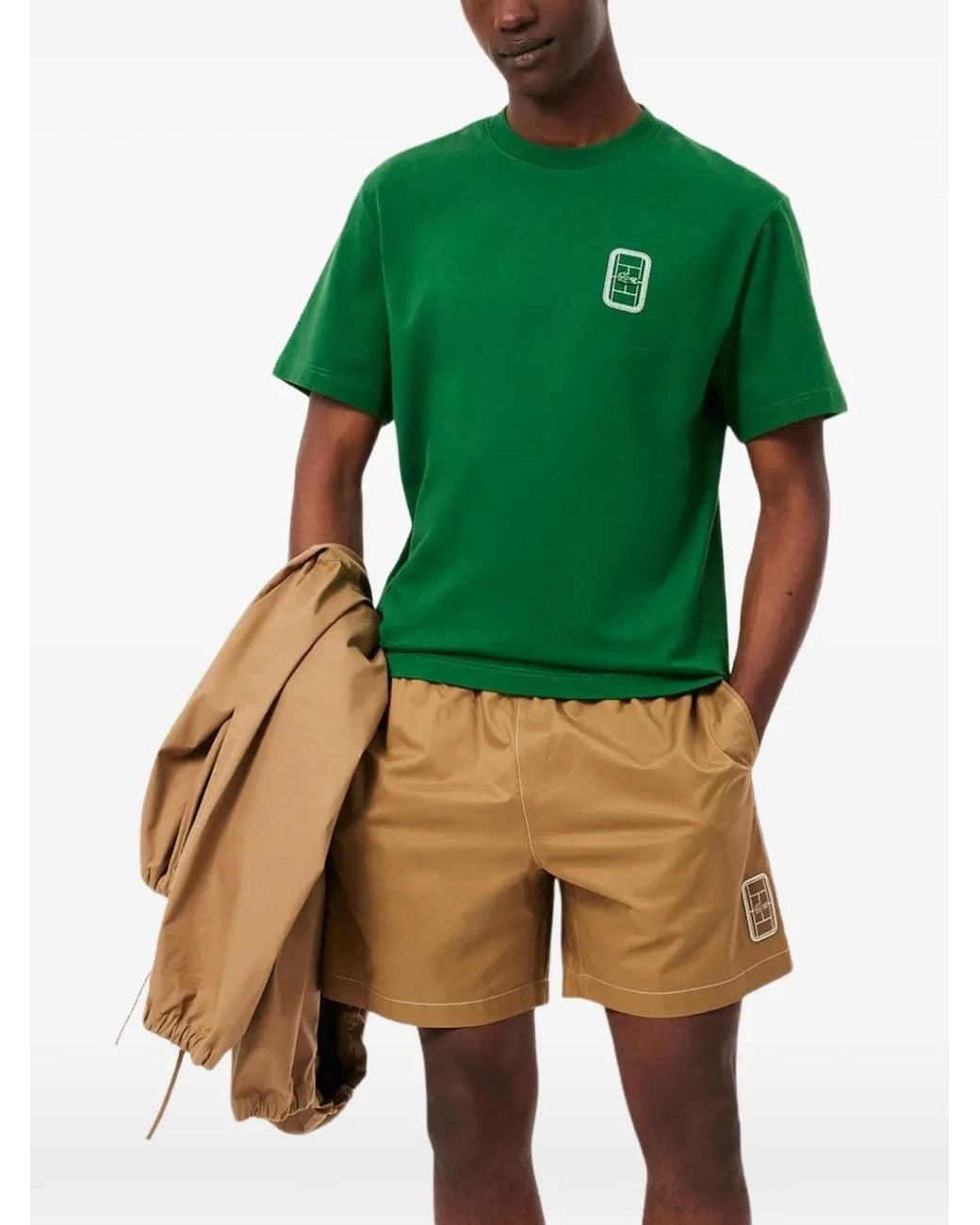 Lacoste Green Tennis Print Cotton Jersey T-Shirt