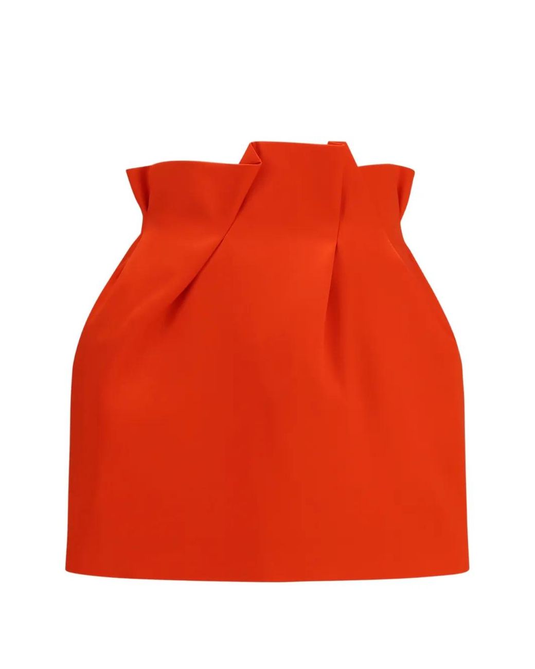 Magda Butrym Red Pleated Silk Mini Skirt