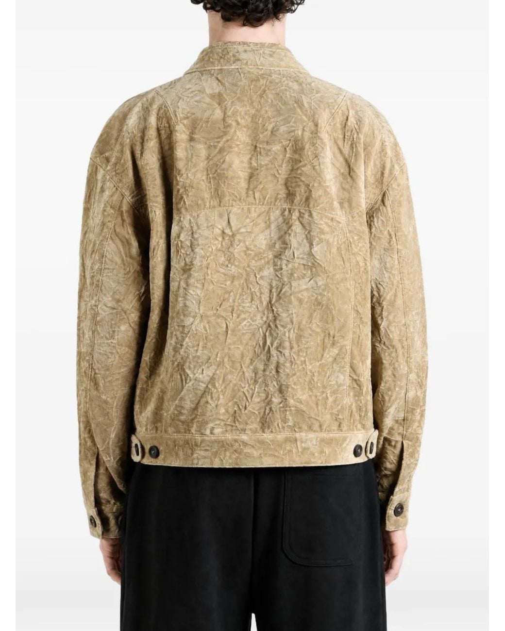 Ziggy Chen Metallic Crinkled-Finish Jacket for men