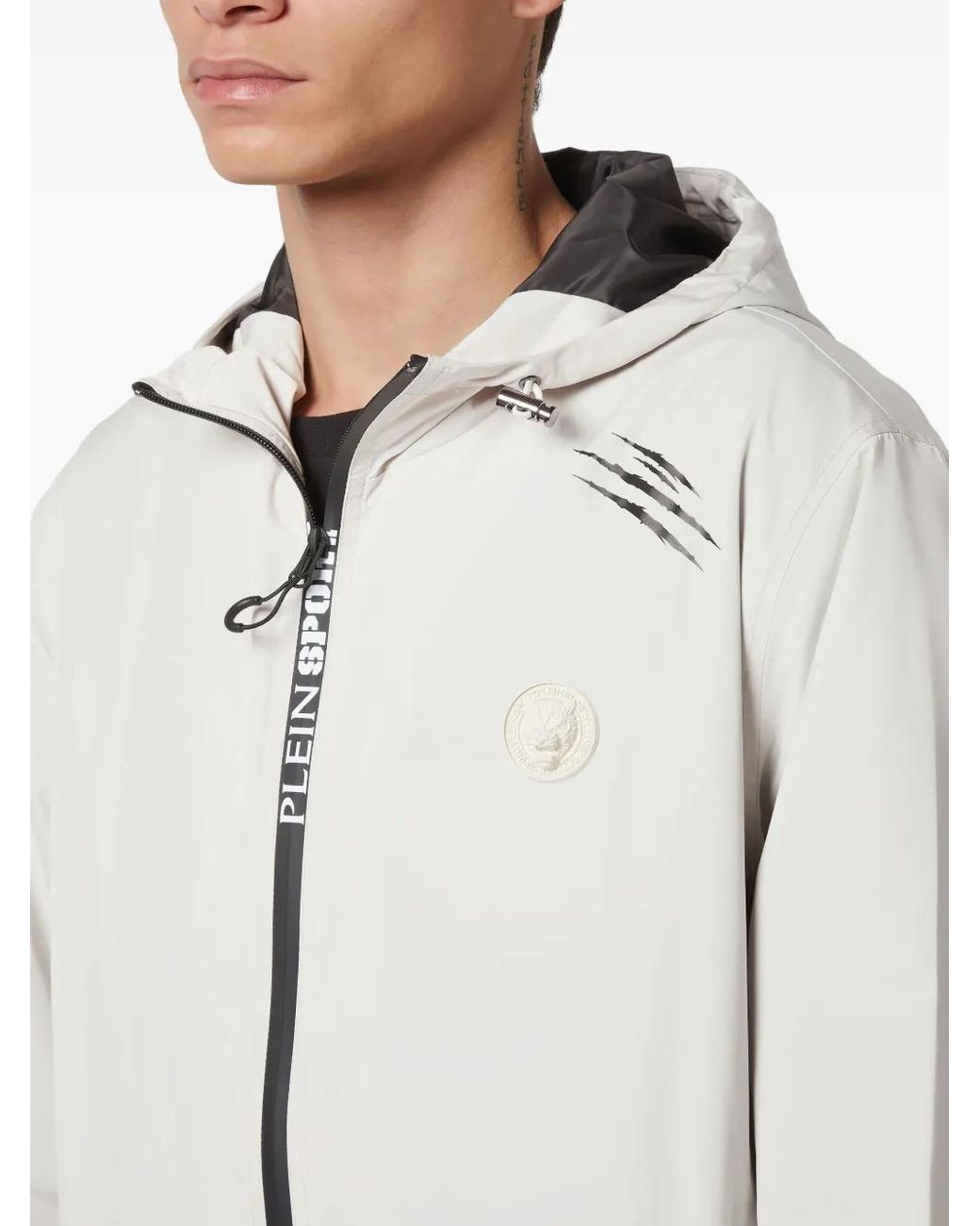 Cortavientos Con Capucha Philipp Plein de hombre de color White