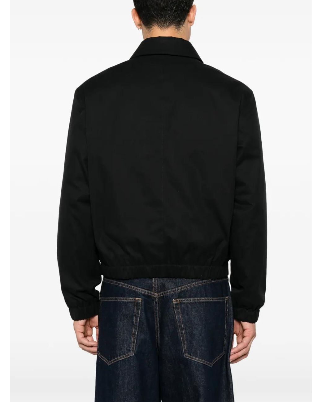 AMI Black Cotton Padded Jacket With Ami De Coeur for men