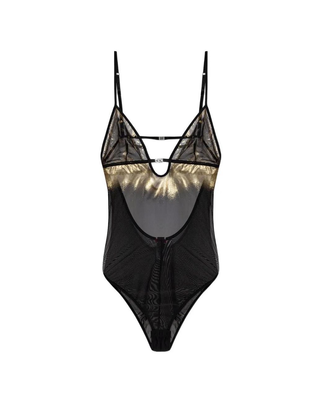 DIESEL Black Mirea-Gft Metallic-Effect Bodysuit