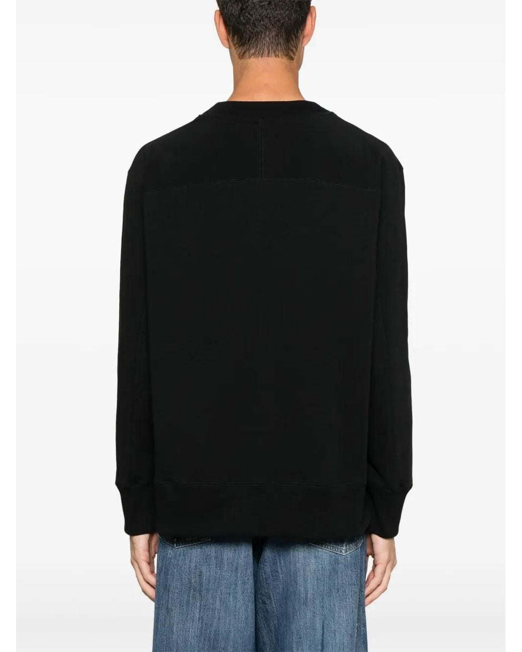 Etudes Studio Black Peace Sign-Embroidered Sweatshirt
