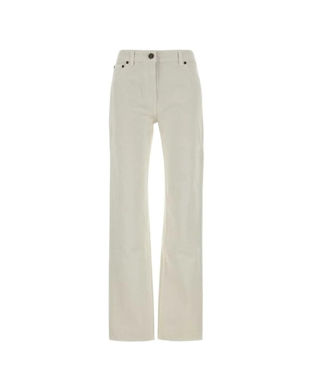 Magda Butrym White Jean Droit À Patch Logo