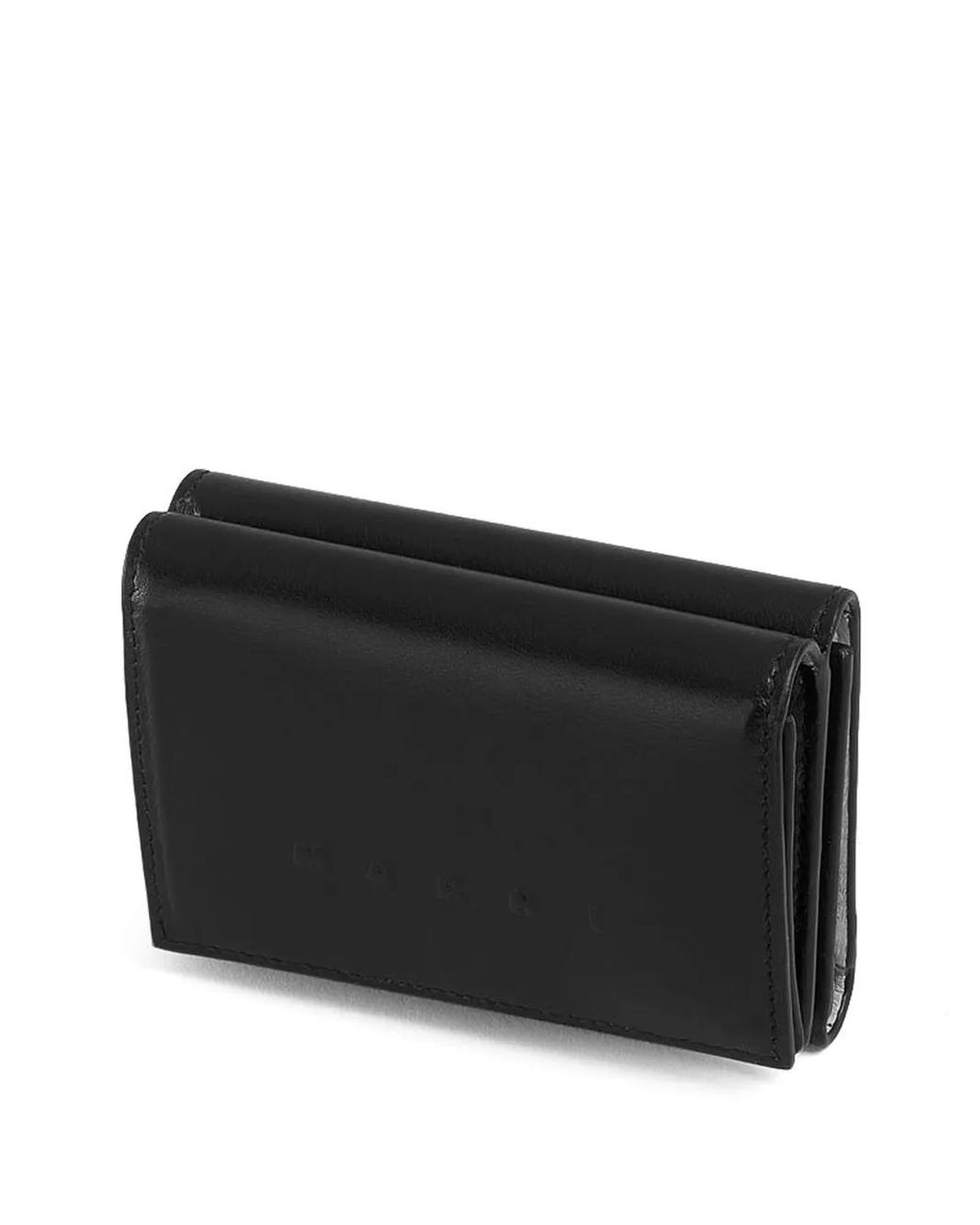 Marni Blue Bi-Fold Embossed Logo Leather Wallet