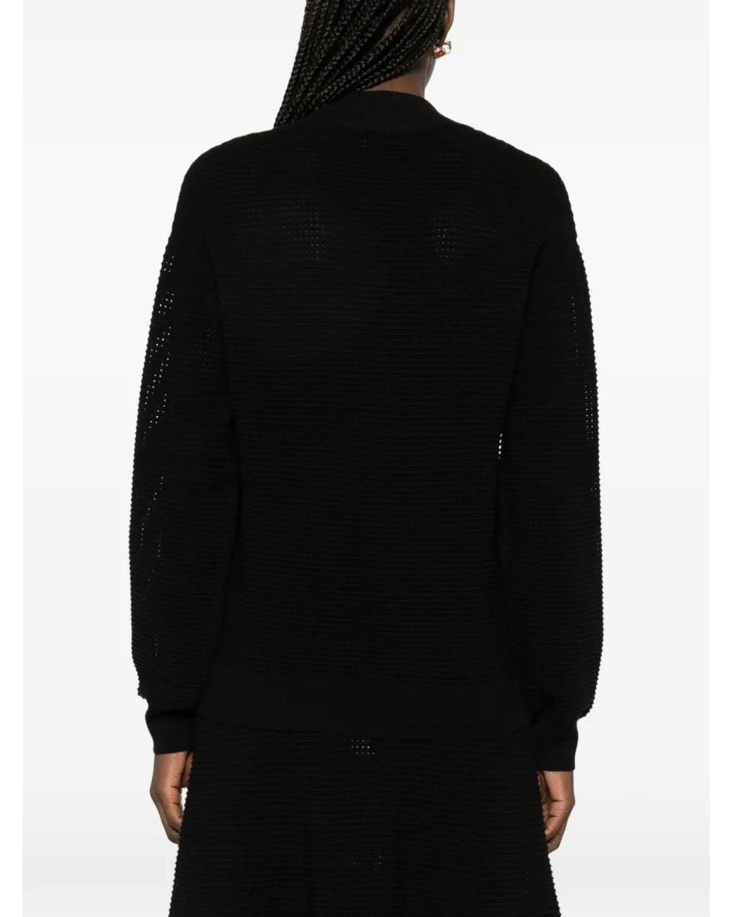 P.A.R.O.S.H. Black Zip-Up Loong-Sleeve Cardigan