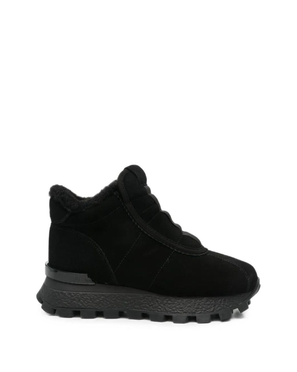 SERGIO MORETTI FIRENZE Black Shearling-Trim Chunky Sneakers