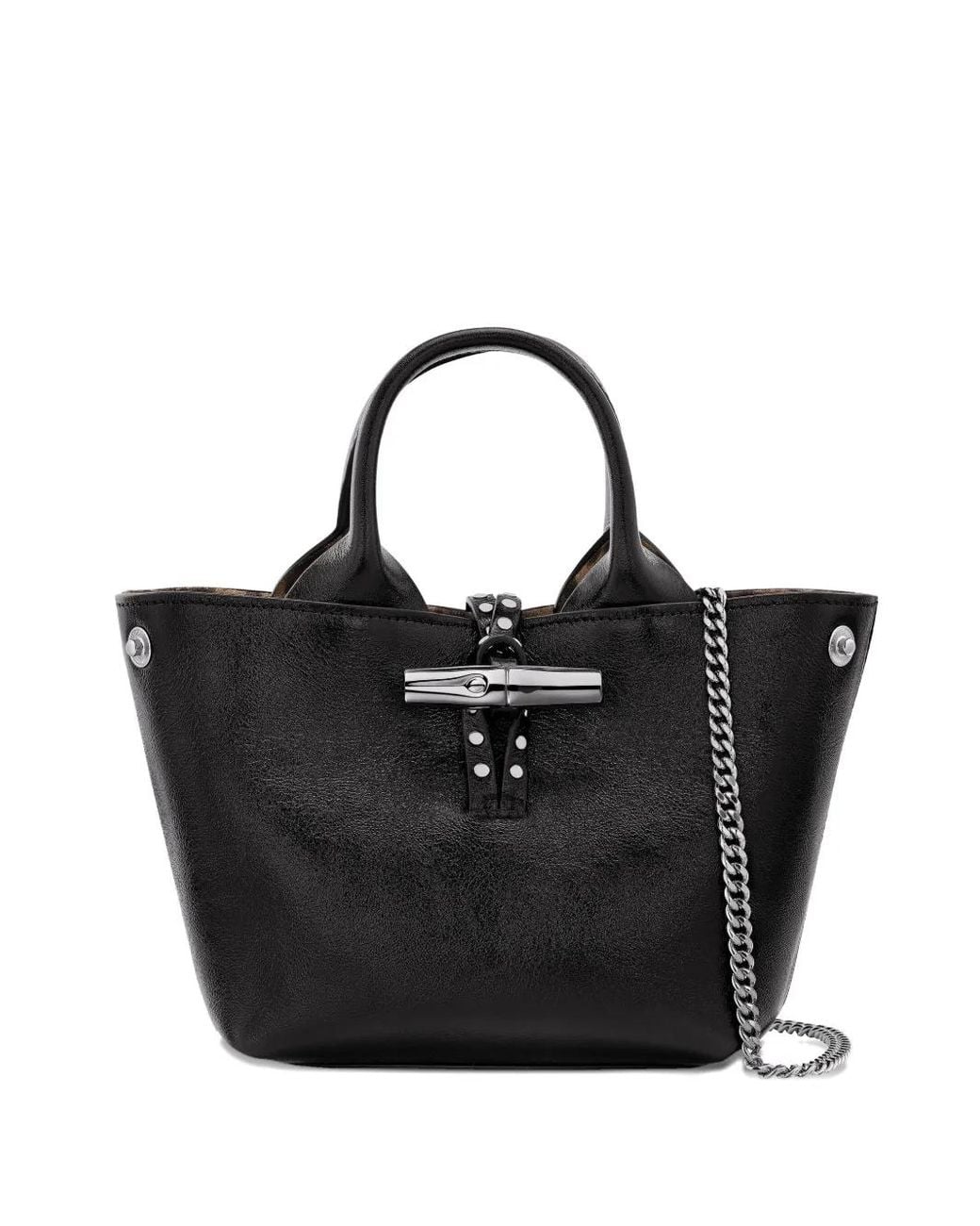 Longchamp Black Le Roseau Studded Mini Bag