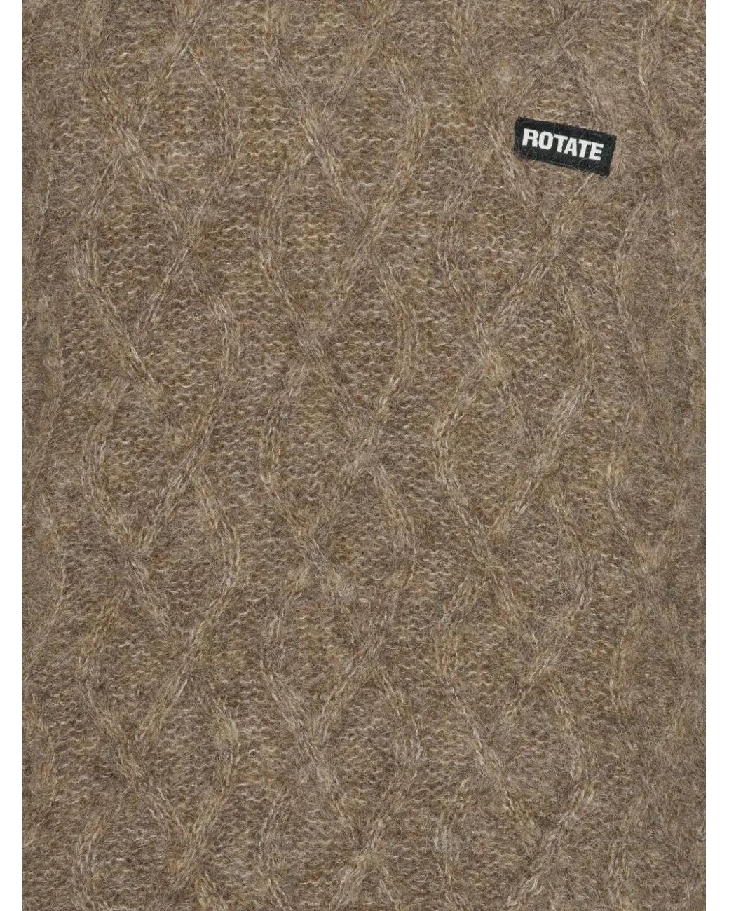 ROTATE BIRGER CHRISTENSEN Brown Pullover Mit Zopfmuster