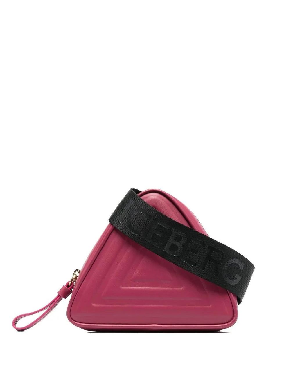Iceberg Pink Leather Triangle Belt Bag