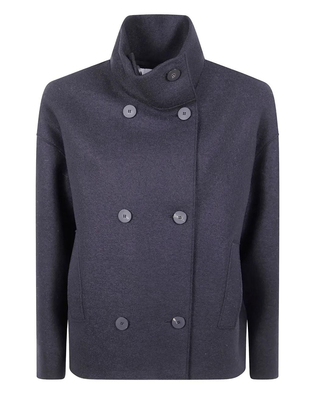 Abrigo con doble botonadura y cuello alto Harris Wharf London de color Blue