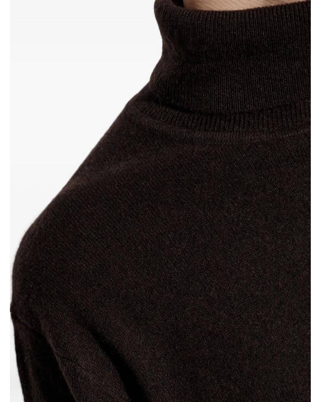 Lisa Yang Black Roll-Neck Sweater for men