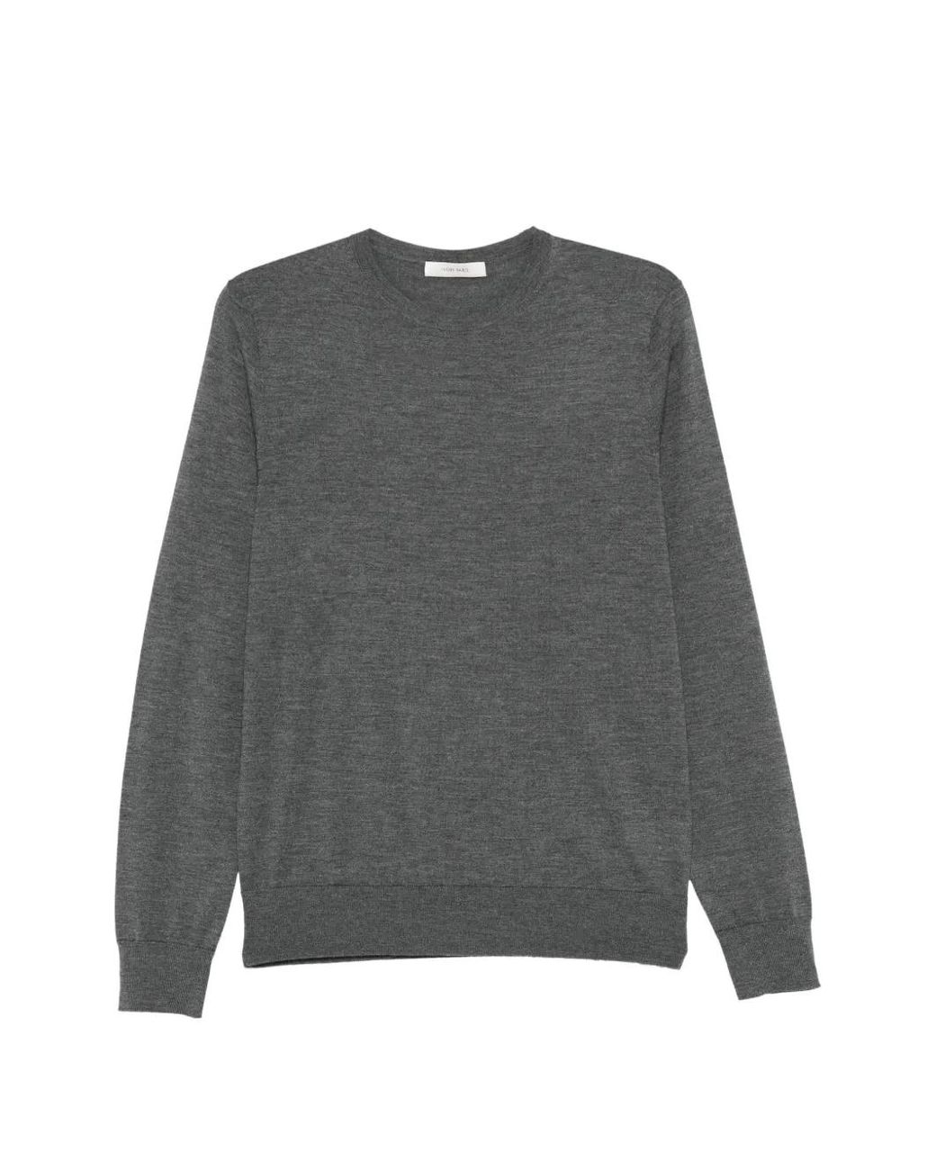 IVORY PARIS Gray Crew-Neck Long-Sleeve Sweater for men
