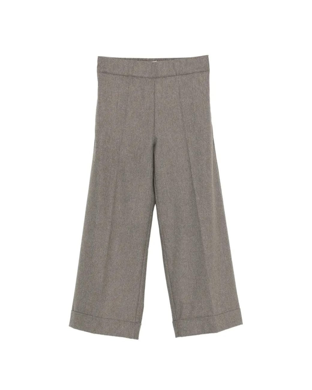 D.exterior Gray Pressed-Crease Turned-Up Trousers