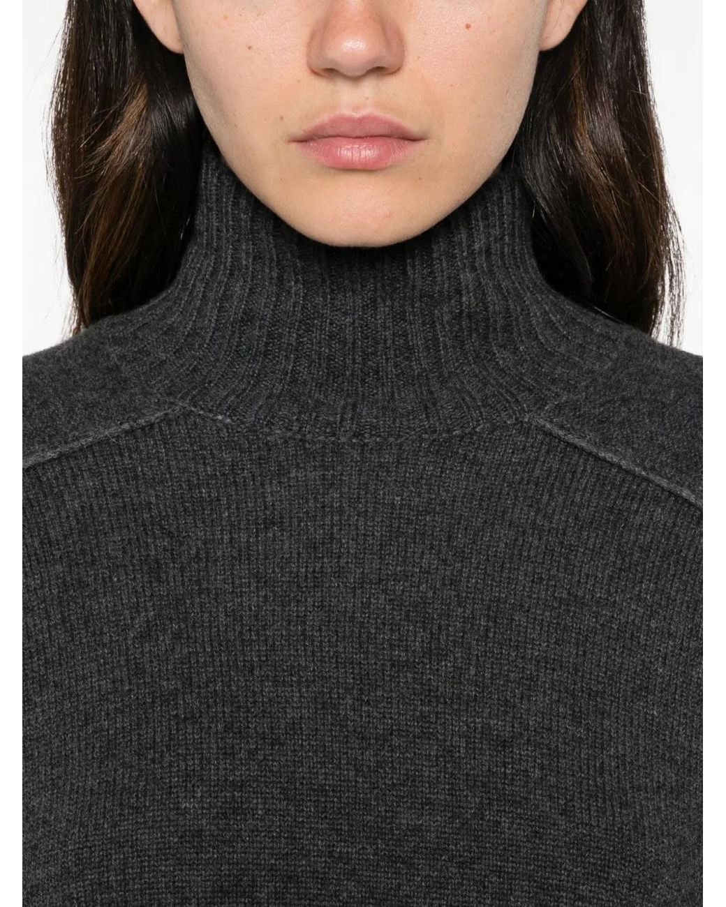Antonelli Black Tirolo High-Neck Raglan-Sleeve Sweater