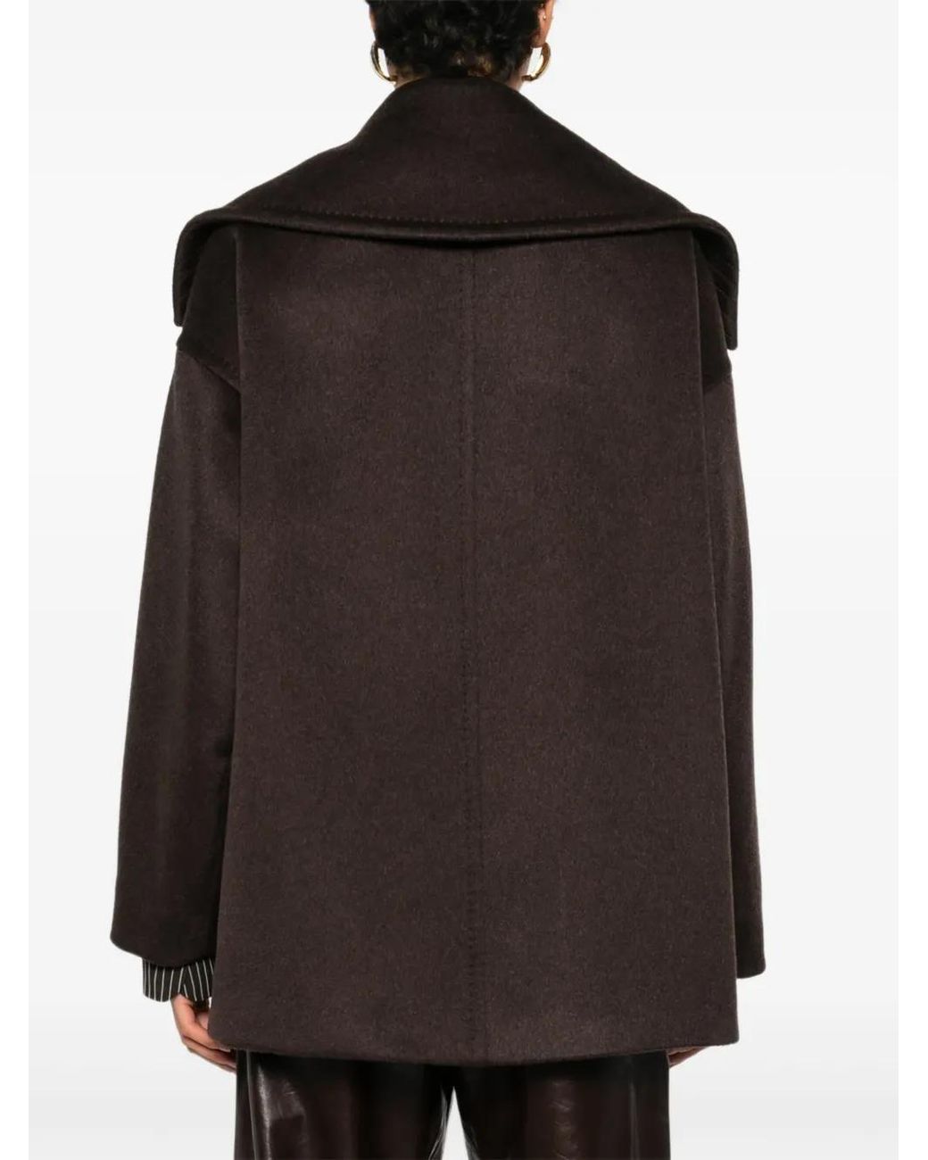 Max Mara Brown Double-Breasted Cashmere Coat