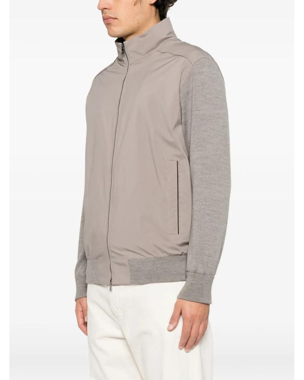 Paul & Shark Gray Panelled Zip Jacket for men