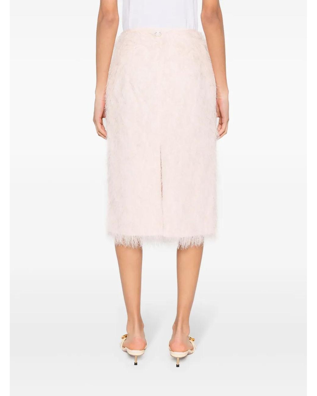 Twinset Pink Thread-Detail Skirt