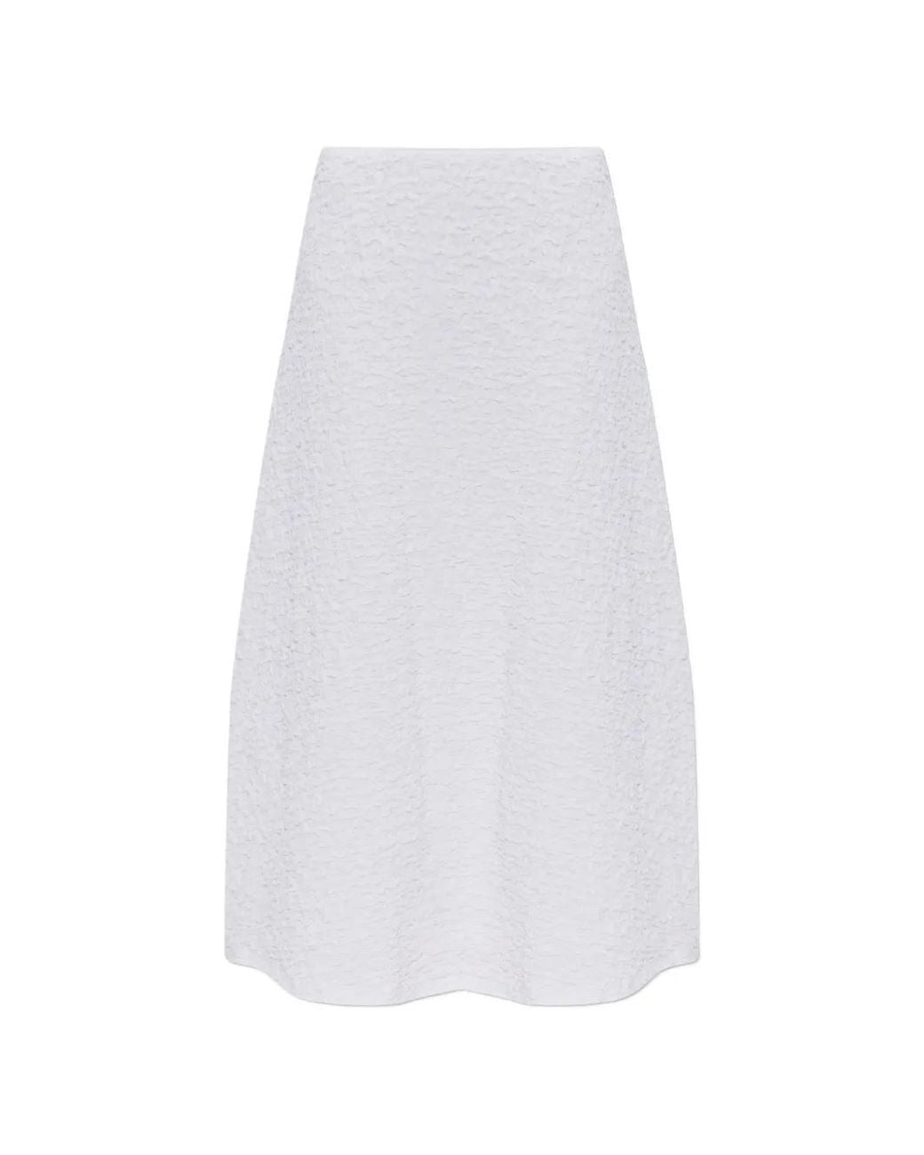 Samsøe & Samsøe White Jupe Mi-Longue Sadaidy À Design Texturé