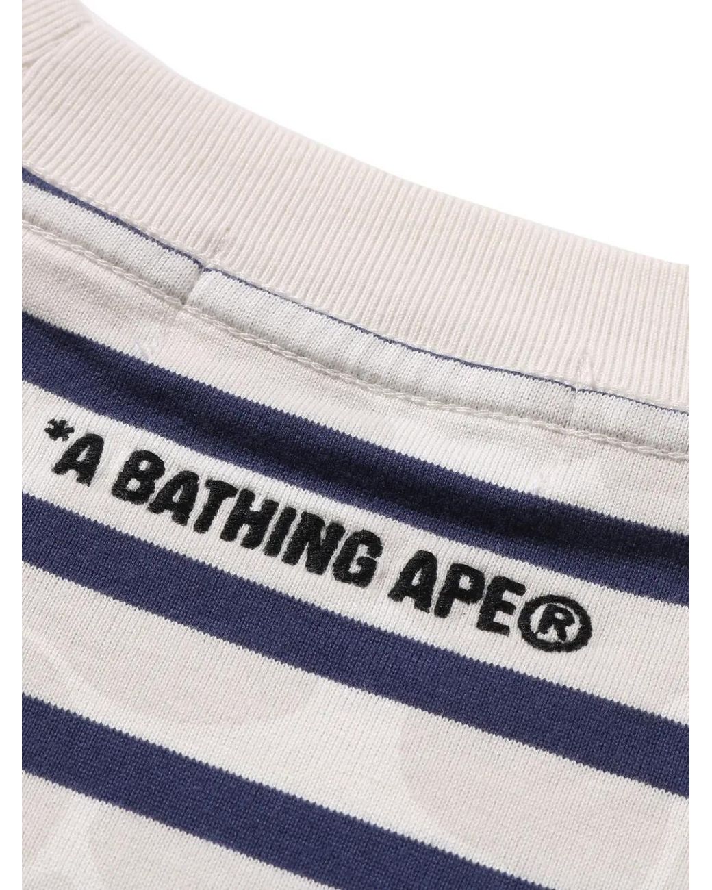 A Bathing Ape Natural Solid Camo Stripe One Point Relaxed Fit Tee for men