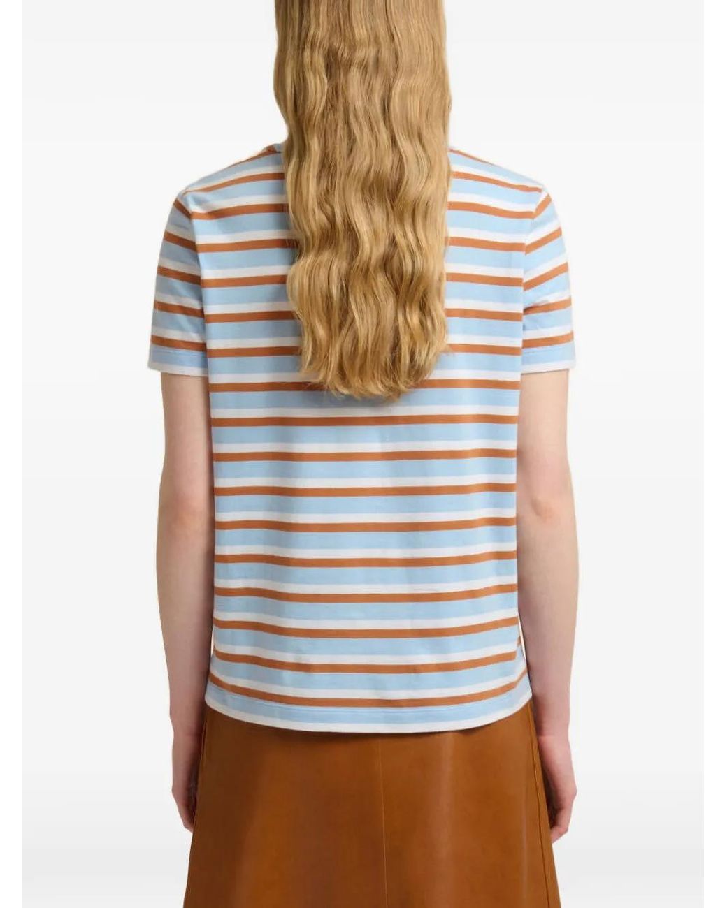 Marni White Striped Cotton T-Shirt