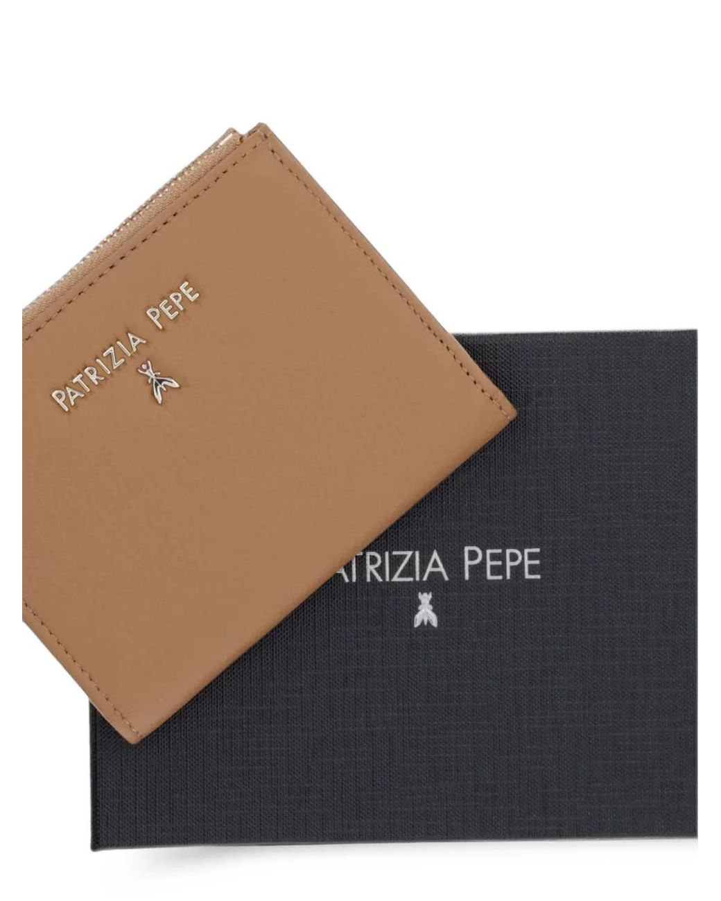 Patrizia Pepe Brown Logo-Plaque Bifold Wallet
