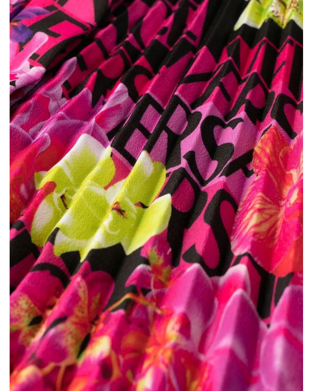 Versace Red Floral-Print Midi Dress