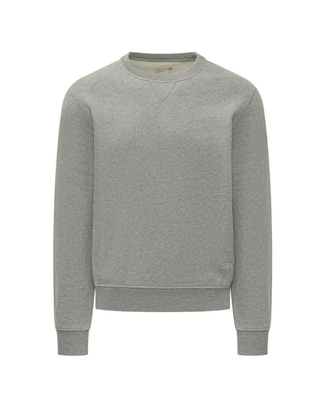 Bl'ker Gray Stanford Logo-Embroidered Crew-Neck Sweater for men