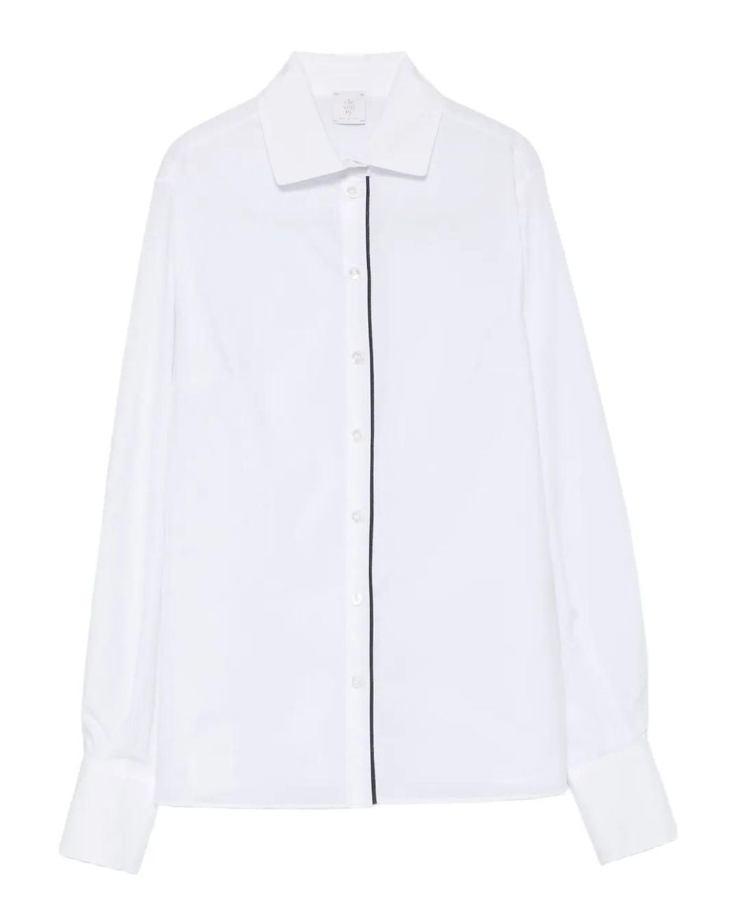 Eleventy White Central-Seam Cotton-Blend Shirt