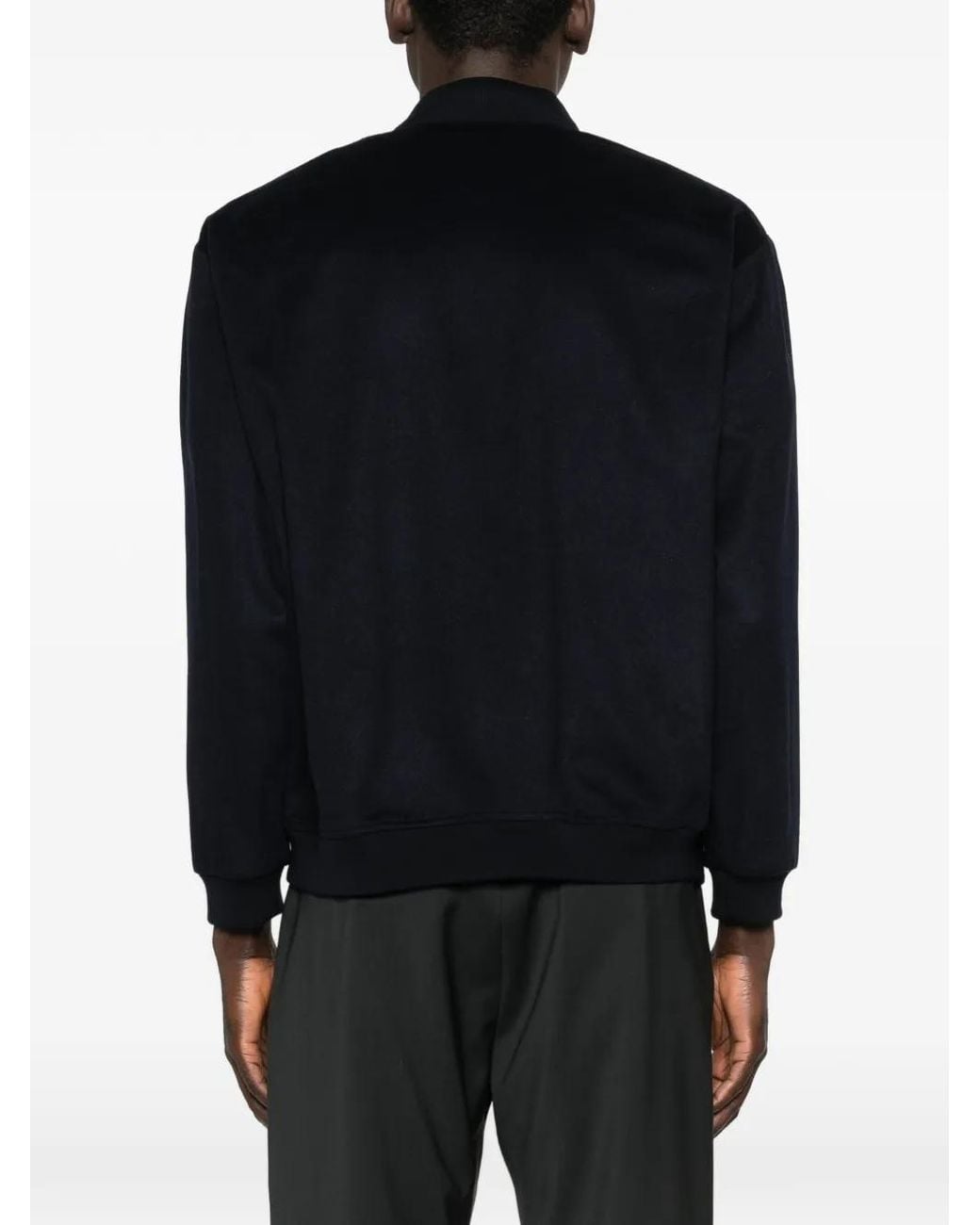 Barena Black Zip-Up Cashmere Bomber Jacket for men