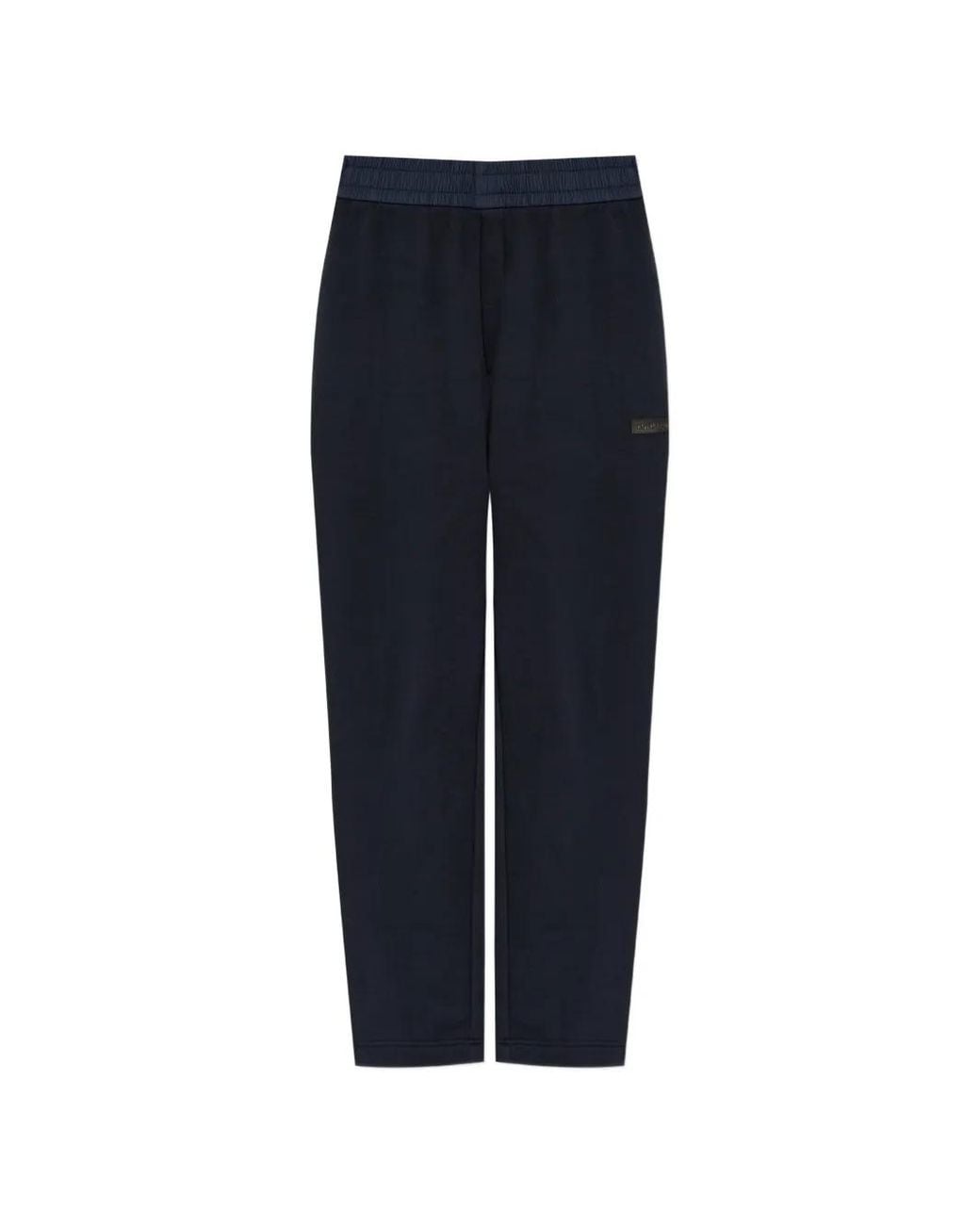 Moncler Blue Pantalon De Jogging En Coton À Patch Logo for men