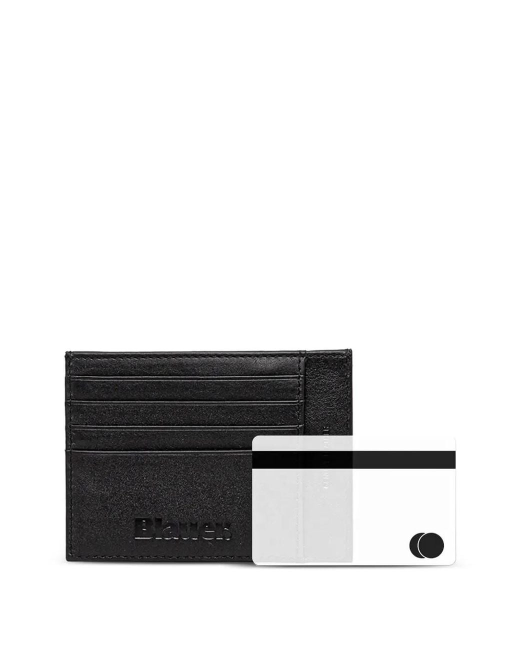 Blauer Black Logo-Patch Leather Cardholder for men