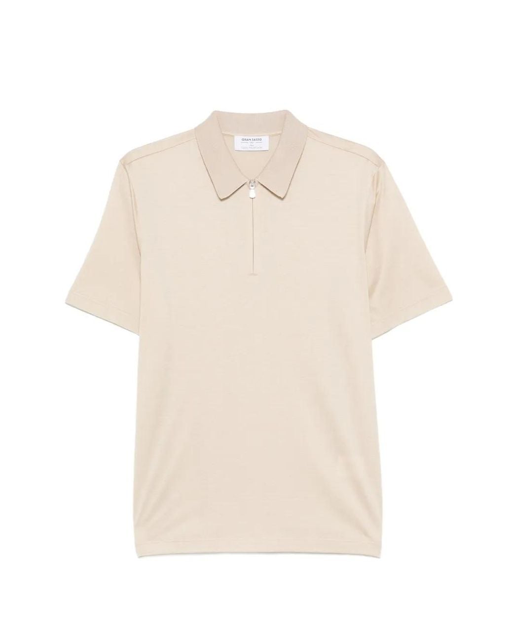 Gran Sasso Natural Zip Polo Shirt for men