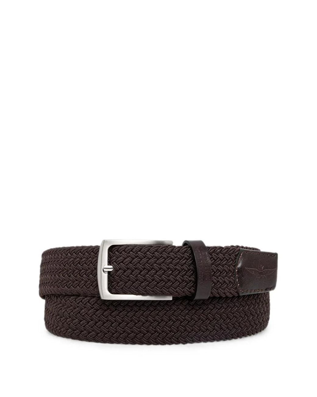 Aeronautica Militare White Elastic Braided Belt for men