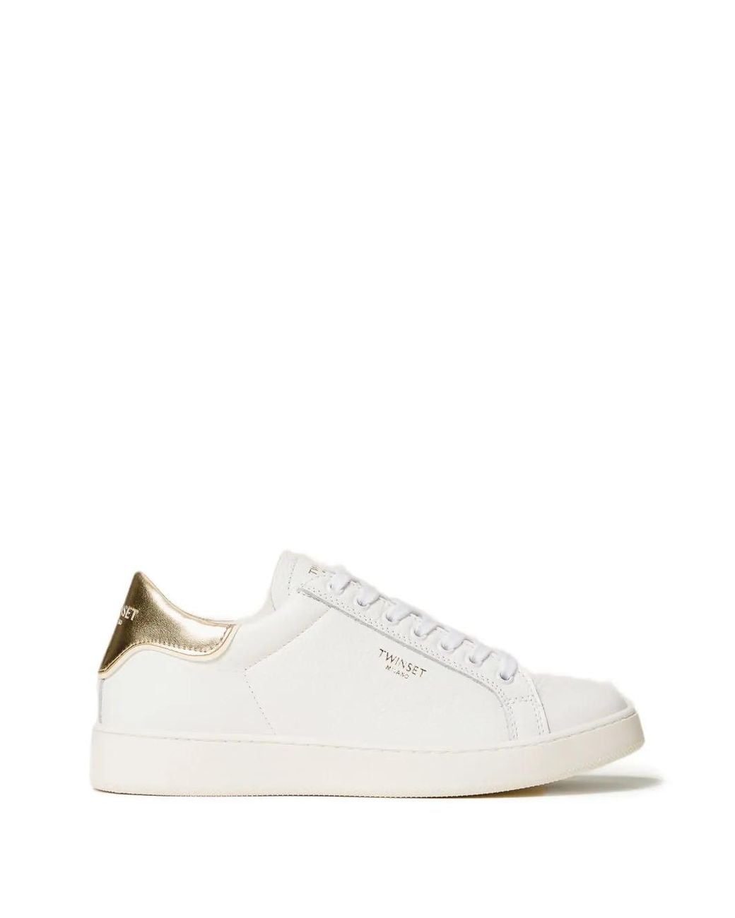 Twinset White Leather Sneakers