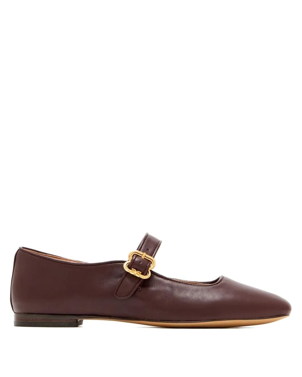 Sam Edelman Brown Michaela Mary Jane Buckle Strap Ballet Flats