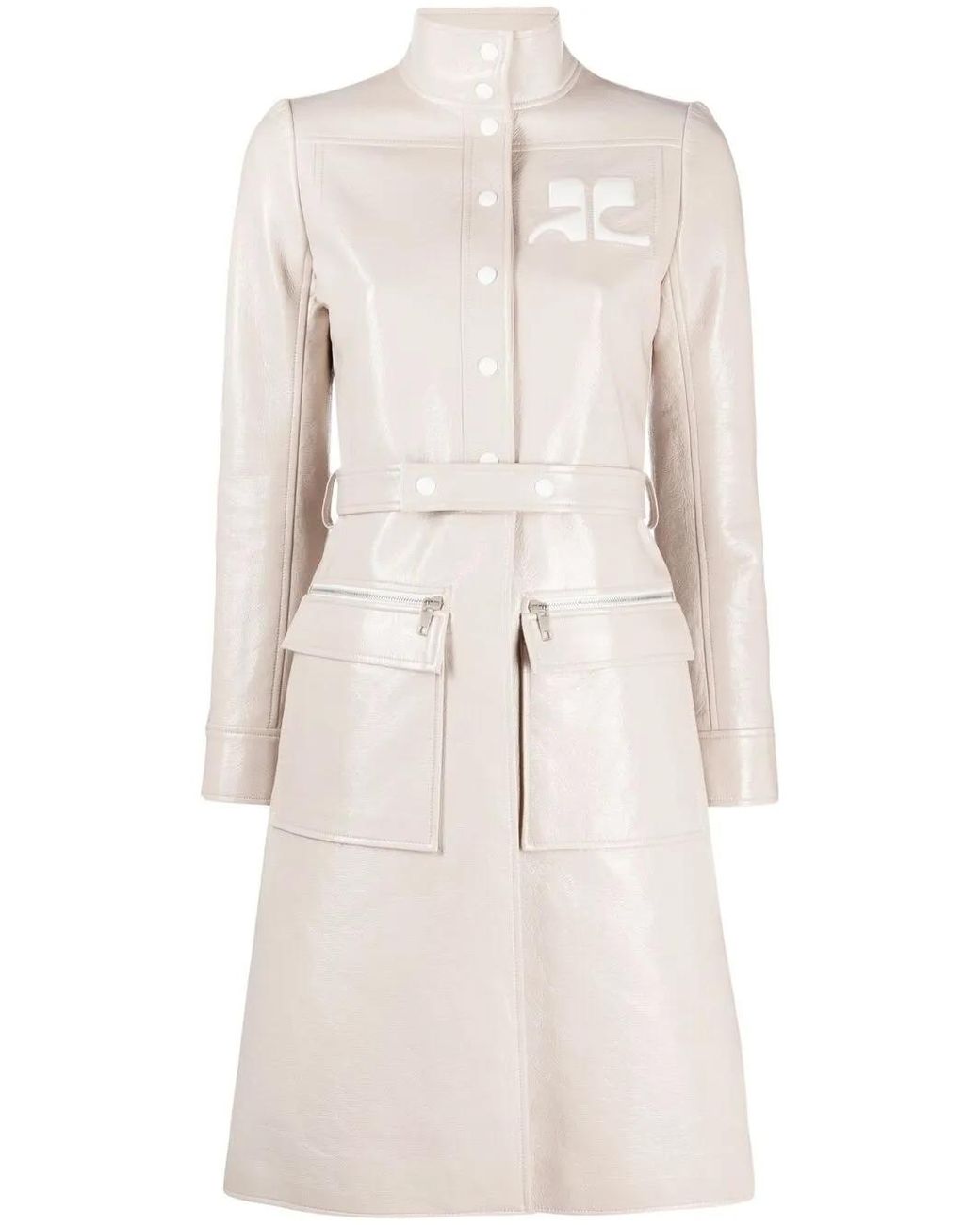 Courreges Multicolor Logo-Appliqué Vinyl Trench Coat