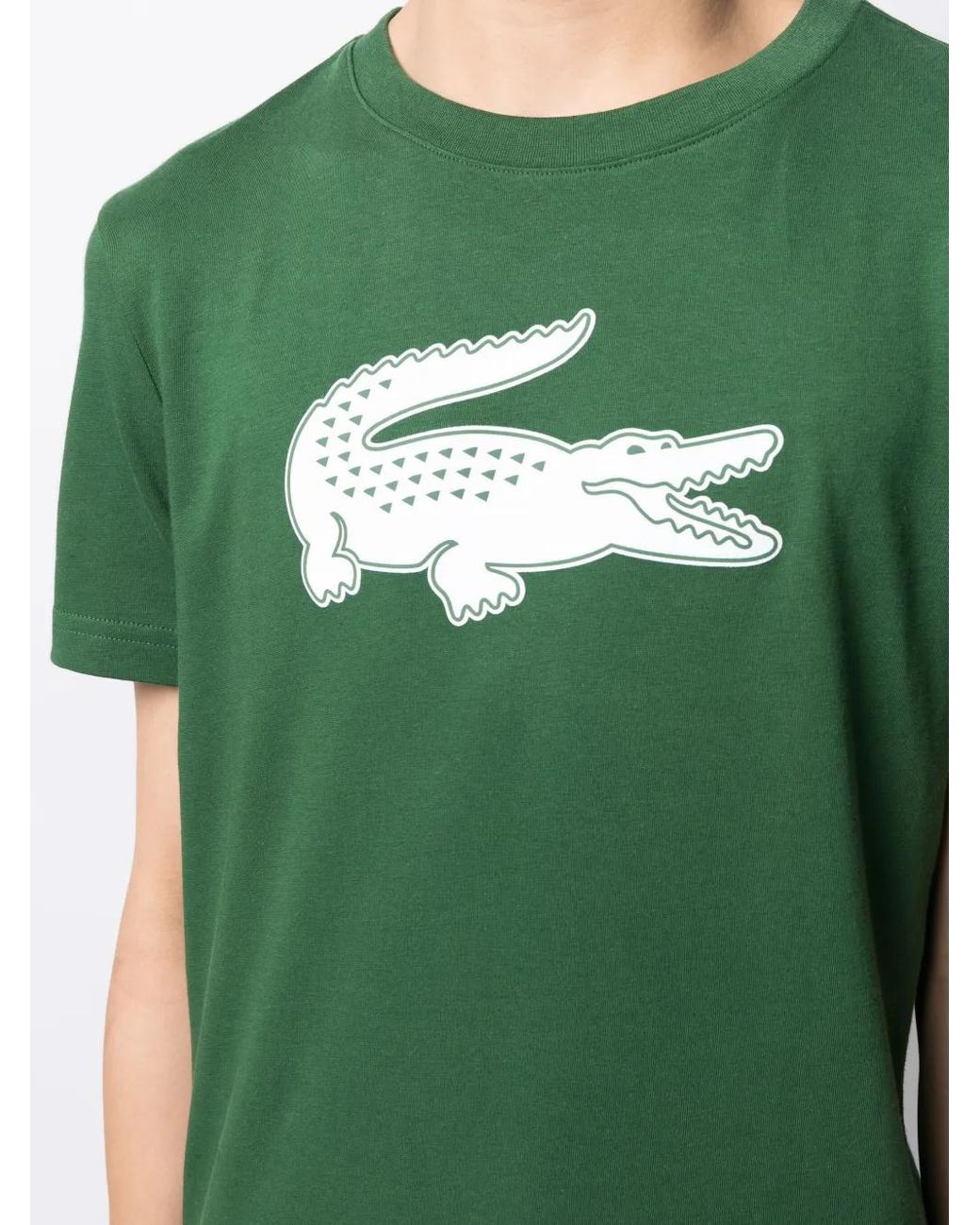 Lacoste Green Logo-Print Cotton T-Shirt for men