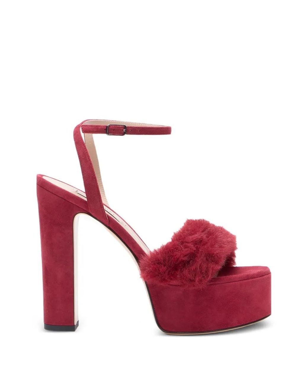 Casadei Red Suede Platform Pumps